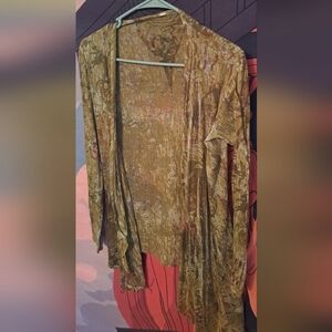 Luxurious Gold and Brown Lace Robe